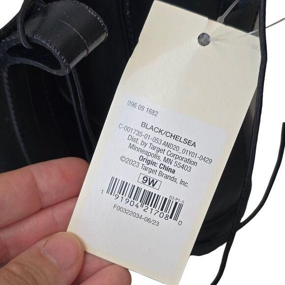 NWT A New Day Women's 9W Wide Chelsea Black Waterproof Ankle Rain Booties - Picture 9 of 12